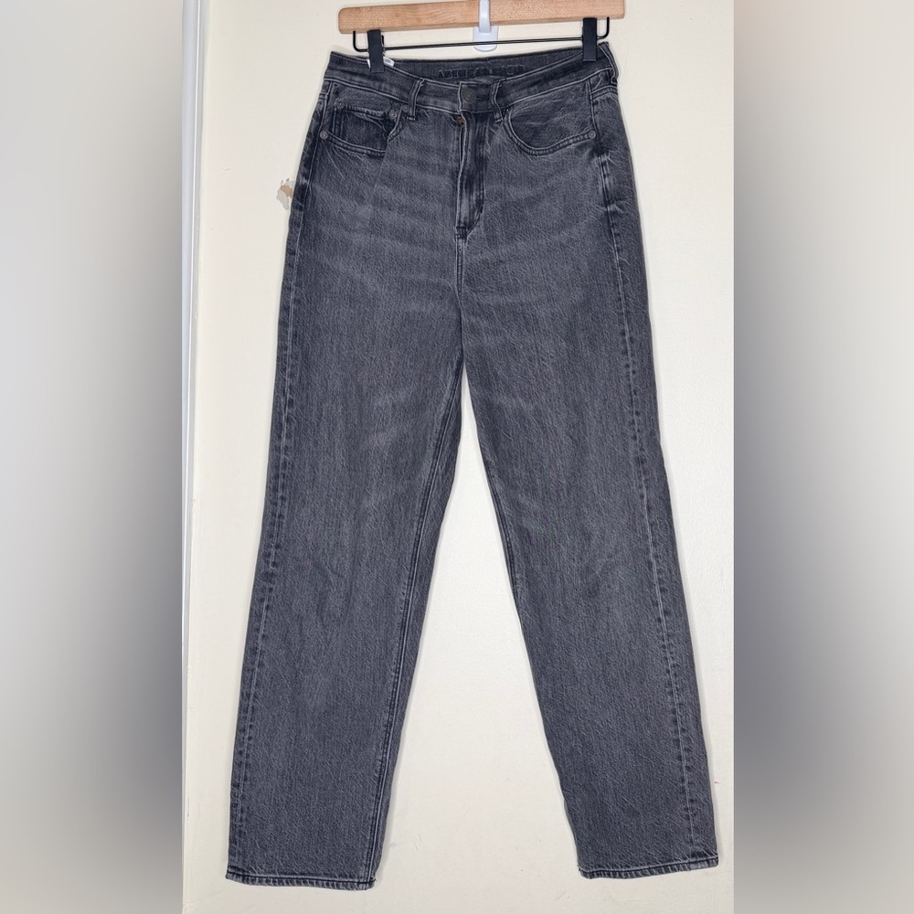 American Eagle Outfitters Women's Baggy Jean Black/GreyWash Size 4 Short